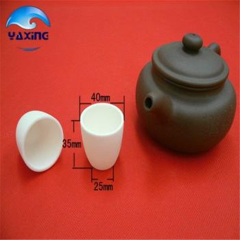Ceramic Crucible High Purity Alumina Al2O3, 40mm Dia x 35mm H, 25ml Capacity, Arc-Shaped, 99% Pure