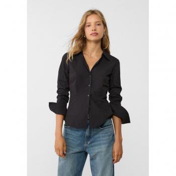 Stradivarius Black Fitted Shirt Size L