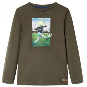 Blusa Infantil Manga Completa Caqui 128