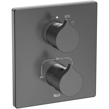 Mitigeur Thermo Roca Insignia 1-voie, Titanium Noir Brossé – Rbox