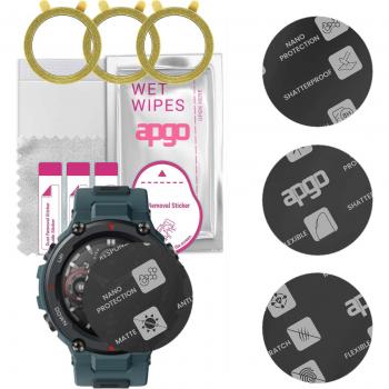 3x apgo MATTE Cristal Protector Resistente para Amazfit T-Rex Pro