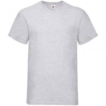 Fruit of the Loom Value Heather V Neck T-Shirt M grey