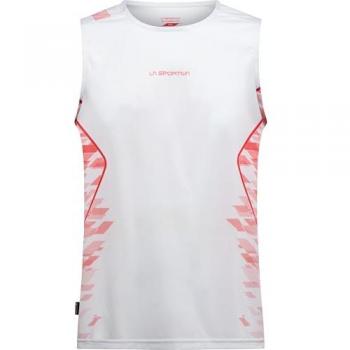 Maglietta senza maniche La Sportiva Canotta Pacer Uomo Chalk/Montagna Rossa