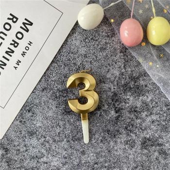 Vela de Fiesta Numeral Dorado 0‑9 Para Niños y Niñas