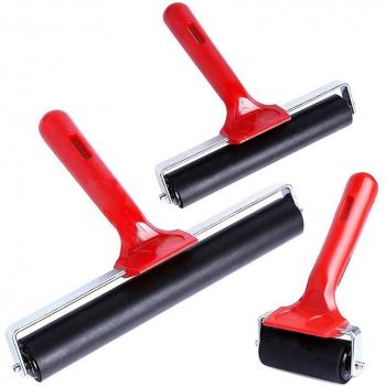 3 Pcs Rubber Brayer Rollers for Wallpaper Application (6/10/20 cm)
