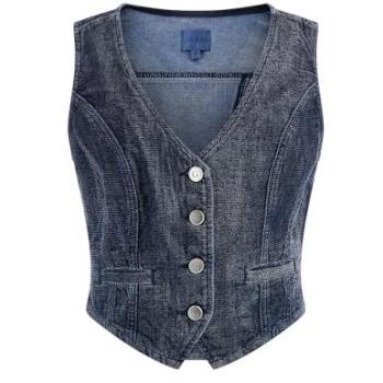 Guess Adele Womens' Light Denim Trench‑Style Jacket