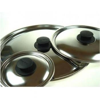 Tapa para olla de acero inox con pomo de baquelita 38 cm