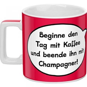 Kaffeestart Schaf 44066 – Pinkes Porzellan mit Champagner-Abschluss