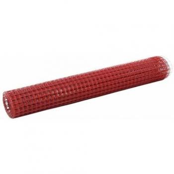 Alambrado de Gallinero Rojo 25x1 m con Revestimiento de PVC