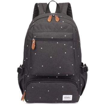 Schwarzer KAUKKO Damen‑Rucksack mit Laptopfach
