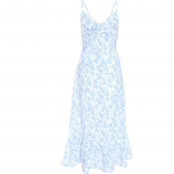 Light Blue Ditsy Floral Midi Dress