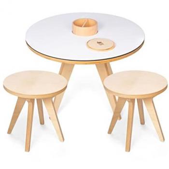 Dessine-Moi Table Multifonction 70x70x48 cm – Pack Tabourets Beige