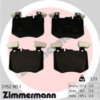 ZIMMERMANN 21152.185.1 Pastilhas de travão de alta performance