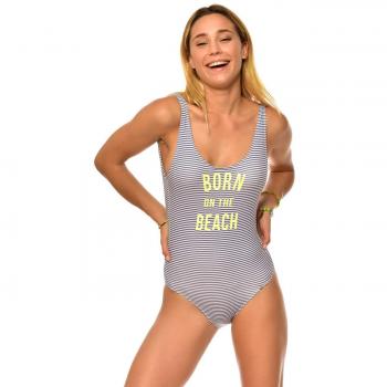 Banana Moon Einteiler Badeanzug für Teens mit Strandmuster Belair Blau