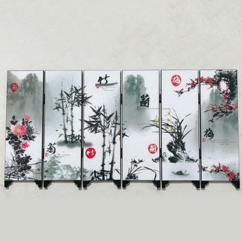 Asian-Themed 6-Panel Folding Screen