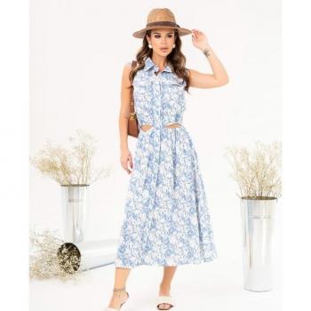 ISSA Plus XL Sky Blue Cutout Dress