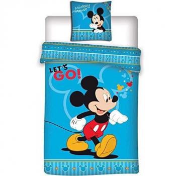 Mickey's Blauwe Kinderbedverpakking – 140x200 cm + 63x63 cm