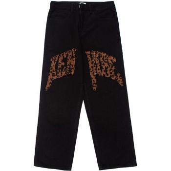 Oversized Leopard Print Men's Denim Pants