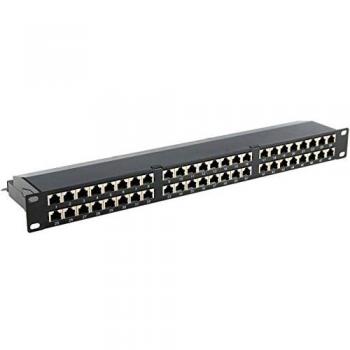 CONECTICPLUS – Panneau de brassage Ethernet 48 RJ‑45, 19″ x 1U, Cat6 blindé