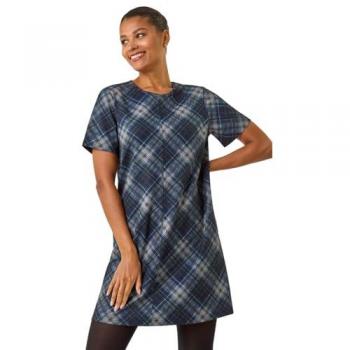 Roman Roman Grau Muster-T-Shirt Stretch-Kleid