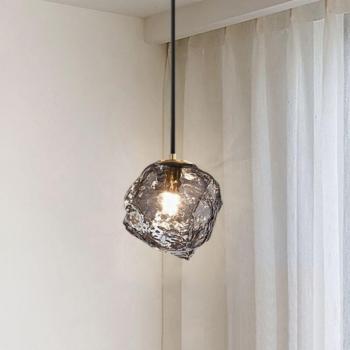Wottes Elegante Pendellampe aus Glas – Design-Hängeleuchte für Küche, Esszimmer, Café & Bar (Rauchgrau, Ø15 cm)
