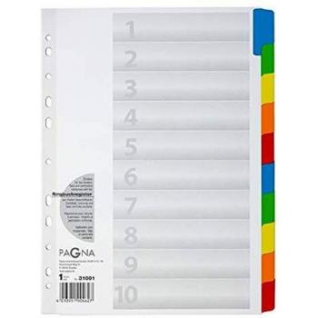 Intercalaire Pagna A4 10 couleurs avec perforation universelle