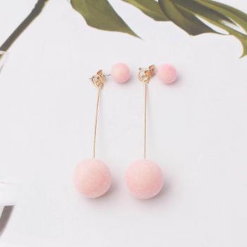 Statement Ear Jewelry with Artificial Hair Balls