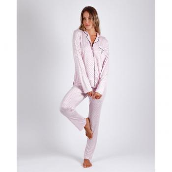 Pijama Largo Punto Admas con Topitos – Moda Mujer