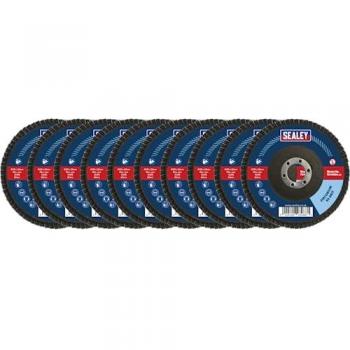 Sealey FD115MIX Assorted Grit Flap Discs Zirconium Ø115mm Ø22mm Bore
