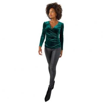 Chemisier en velours vert enveloppe Joe Brown's