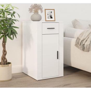 Armoire de Bureau Pratique Blanc Brillant 40x49x75 cm