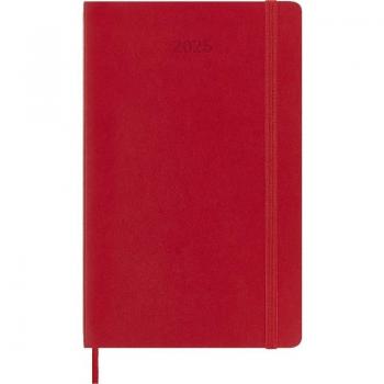Agenda diaria Moleskine 2025, tapa blanda, color rojo claro, tamaño L