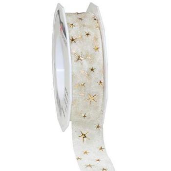 PRAESENT Geschenkband Canada seidenmatt creme 25 mm x 20 m