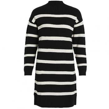 VILA Damen Strickkleid 'Ril' Schwarz