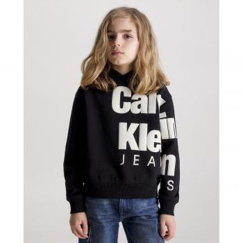Calvin Klein Sudadera negra con capucha para niño