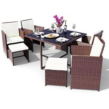 Swing & Harmonie Set Giardino 9 Pezzi Marrone