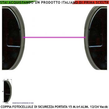 Cellula130 Fotocellule Coppia TX RX Sicurezza Cancello Elettrico Portata 15 Metri Montaggio Facile