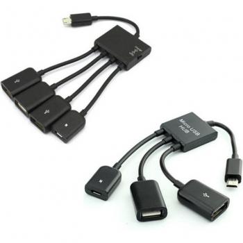 Cordon Hub 4 en 1 Micro USB OTG pour Tablettes et Smartphones Android