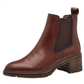 Bottine Chelsea en cuir souple Tamaris Essentials marron