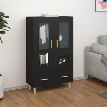 Buffet haut noir 70x31x115 cm bois d'ingénierie 812547