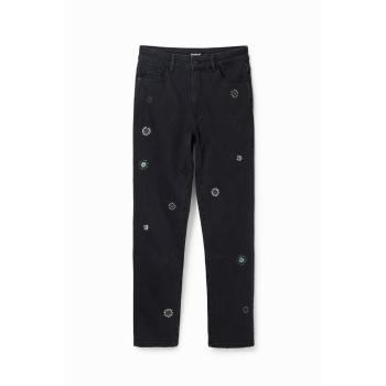 Desigual Jean droit appliqué noir, taille 34 femme
