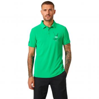 Polo deportivo Helly Hansen verde Race Sailing para hombre