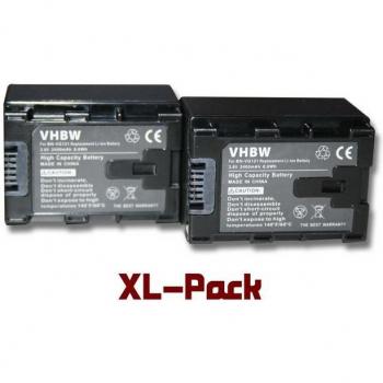 Batteries haute capacité 2400 mAh pour JVC GZ‑MS250U, GZ‑E205BEU, GZ‑E209