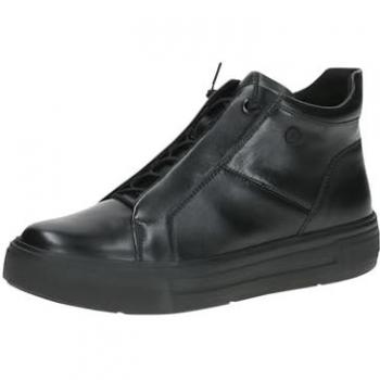 Sneakers Caprice 9-25150-43 Nero in Cuoio con Plateau e Tacco Basso per Donna