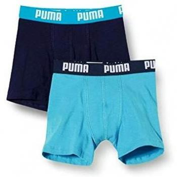 PUMA Shorty Boxers, Bleu Intense, 122-128 cm (Lot de 2) Enfant