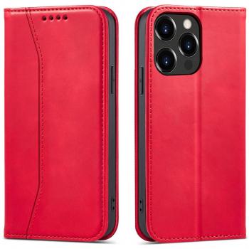 Hurtel Magnetische Flip Cover für iPhone 14 Pro Rot