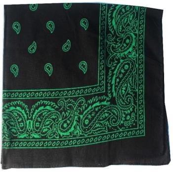 Tour de Cou Bandana Noir-Paisley Vert