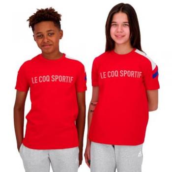Le Coq Sportif Mini Moi Tri N2 T-Shirt Rot Kinder