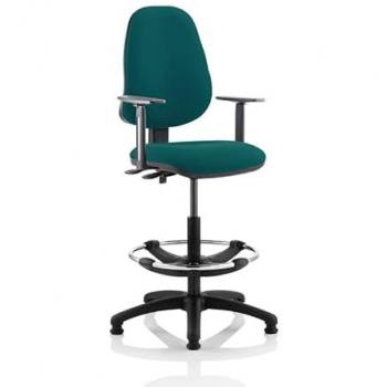 Eclipse Plus II Lever Task Operator Chair Maringa Teal Fully Bespoke Colour Height Adjustable
