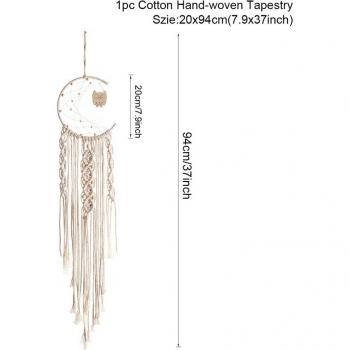 Handmade Cotton Macrame Wall Hanging – 55 × 70 cm, Bohemian Woven Tapestry